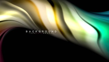 Sıvı renk arka plan, siyah, renkli mermer veya plastik dalga doku zemin, çok renkli şablonu için iş veya teknoloji sunu veya web broşür kapak üzerinde sıvı tasarım bükülmüş