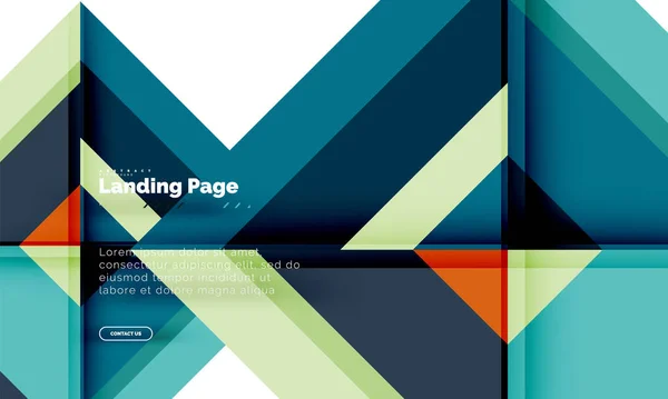 Forma cuadrada fondo abstracto geométrico, plantilla de diseño web de landing page — Vector de stock