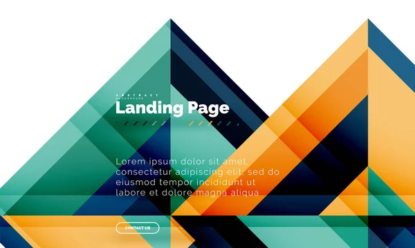 Forma quadrada fundo abstrato geométrico, modelo de web design de landing page — Vetor de Stock