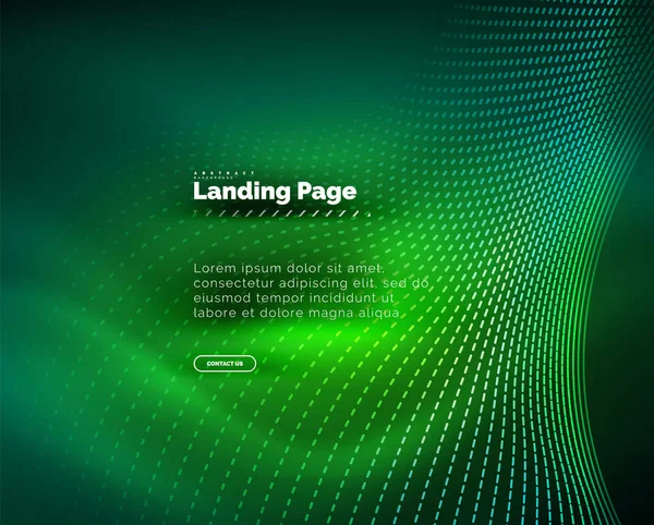 Neon glowing background for landing page — Stock Vector