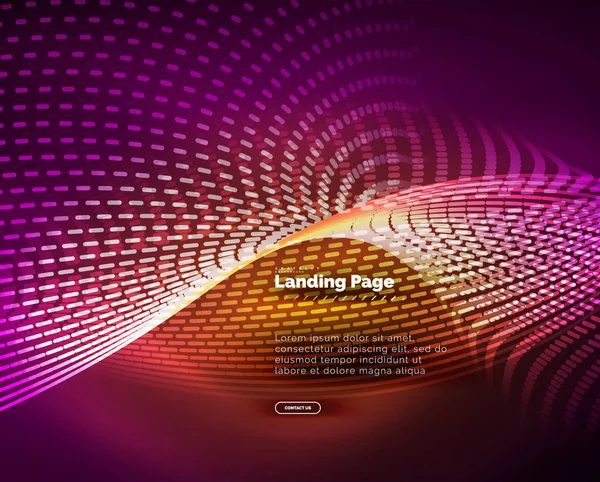 Neon Leuchtenden Hintergrund Für Landing Page Vektorillustration — Stockvektor