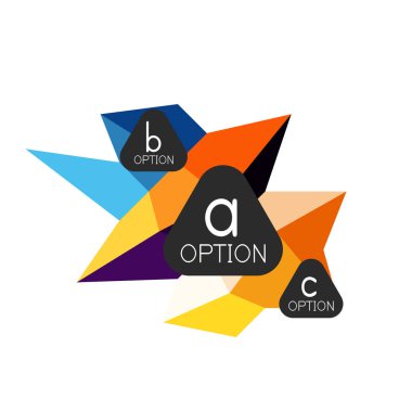 Soyut renkli geometrik seçeneği infographics tasarım şablonu örnek abc seçenekleri ile. Arka plan iş sunu veya bilgi afiş için