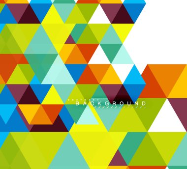 Çok renkli üçgenler arka plan, mozaik kavramı döşer.
