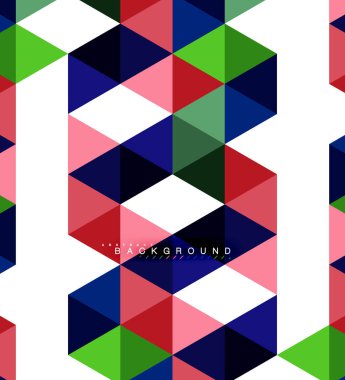 Çok renkli üçgenler arka plan, mozaik kavramı döşer.