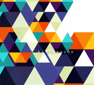 Çok renkli üçgenler arka plan, mozaik kavramı döşer.