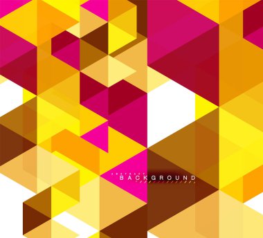 Çok renkli üçgenler arka plan, mozaik kavramı döşer.