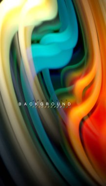 Sıvı renk arka plan, siyah, renkli mermer veya plastik dalga doku zemin, çok renkli şablonu için iş veya teknoloji sunu veya web broşür kapak üzerinde sıvı tasarım bükülmüş