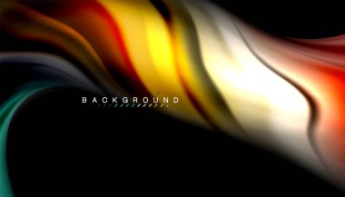 Sıvı renk arka plan, siyah, renkli mermer veya plastik dalga doku zemin, çok renkli şablonu için iş veya teknoloji sunu veya web broşür kapak üzerinde sıvı tasarım bükülmüş