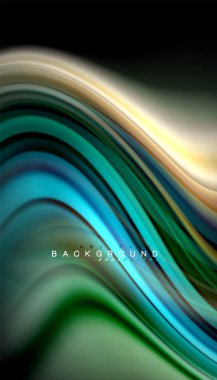 Sıvı renk arka plan, siyah, renkli mermer veya plastik dalga doku zemin, çok renkli şablonu için iş veya teknoloji sunu veya web broşür kapak üzerinde sıvı tasarım bükülmüş