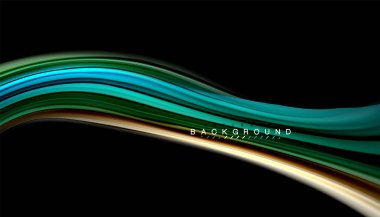 Sıvı renk arka plan, siyah, renkli mermer veya plastik dalga doku zemin, çok renkli şablonu için iş veya teknoloji sunu veya web broşür kapak üzerinde sıvı tasarım bükülmüş