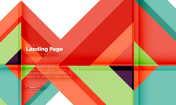 Forma quadrada fundo abstrato geométrico, modelo de web design de landing page — Vetor de Stock