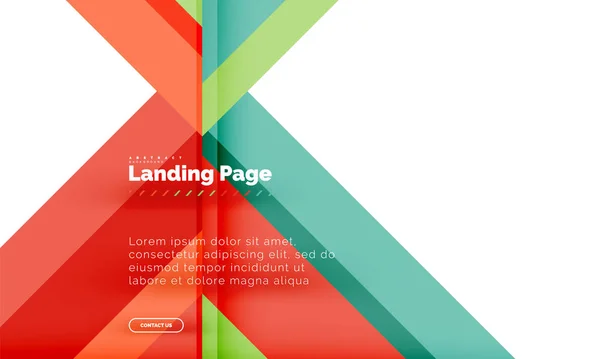 Forma quadrada fundo abstrato geométrico, modelo de web design de landing page — Vetor de Stock