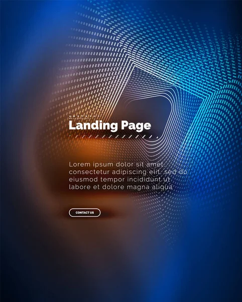 Fundo brilhante de néon para landing page — Vetor de Stock