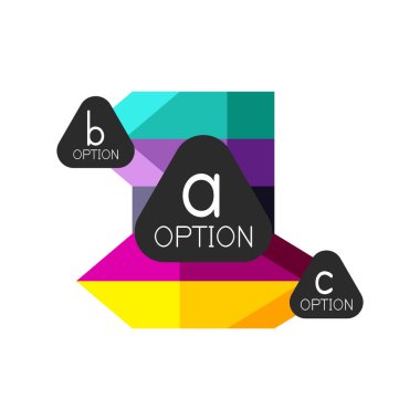 Soyut renkli geometrik seçeneği infographics tasarım şablonu örnek abc seçenekleri ile. Arka plan iş sunu veya bilgi afiş için