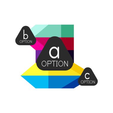 Soyut renkli geometrik seçeneği infographics tasarım şablonu örnek abc seçenekleri ile. Arka plan iş sunu veya bilgi afiş için