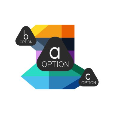 Soyut renkli geometrik seçeneği infographics tasarım şablonu örnek abc seçenekleri ile. Arka plan iş sunu veya bilgi afiş için