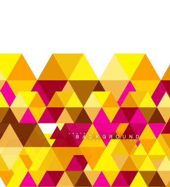 Çok renkli üçgenler arka plan, mozaik kavramı döşer.