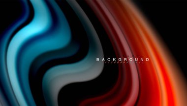 Sıvı renk arka plan, siyah, renkli mermer veya plastik dalga doku zemin, çok renkli şablonu için iş veya teknoloji sunu veya web broşür kapak üzerinde sıvı tasarım bükülmüş