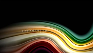 Sıvı renk arka plan, siyah, renkli mermer veya plastik dalga doku zemin, çok renkli şablonu için iş veya teknoloji sunu veya web broşür kapak üzerinde sıvı tasarım bükülmüş