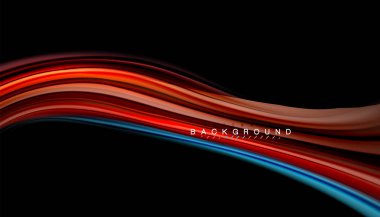 Sıvı renk arka plan, siyah, renkli mermer veya plastik dalga doku zemin, çok renkli şablonu için iş veya teknoloji sunu veya web broşür kapak üzerinde sıvı tasarım bükülmüş