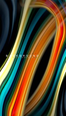 Sıvı renk arka plan, siyah, renkli mermer veya plastik dalga doku zemin, çok renkli şablonu için iş veya teknoloji sunu veya web broşür kapak üzerinde sıvı tasarım bükülmüş