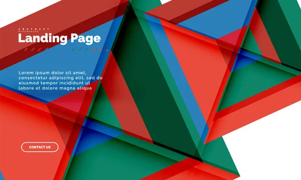 Négyzet alakú geometrikus absztrakt háttér, leszállás oldal web design sablon — Stock Vector