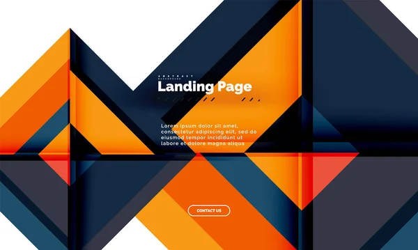 Forma cuadrada fondo abstracto geométrico, plantilla de diseño web de landing page — Archivo Imágenes Vectoriales
