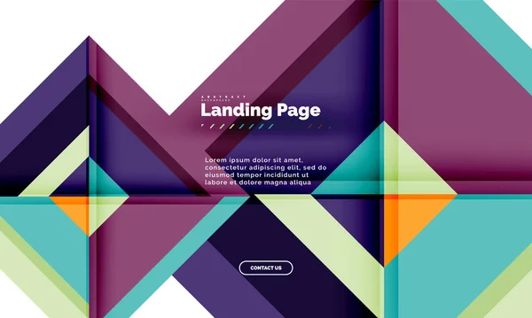 Vierkante vorm geometrische abstracte achtergrond, landing page web ontwerpsjabloon — Stockvector