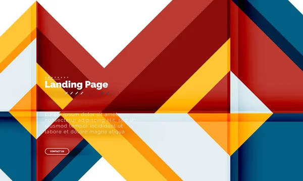 Forma quadrada fundo abstrato geométrico, modelo de web design de landing page — Vetor de Stock