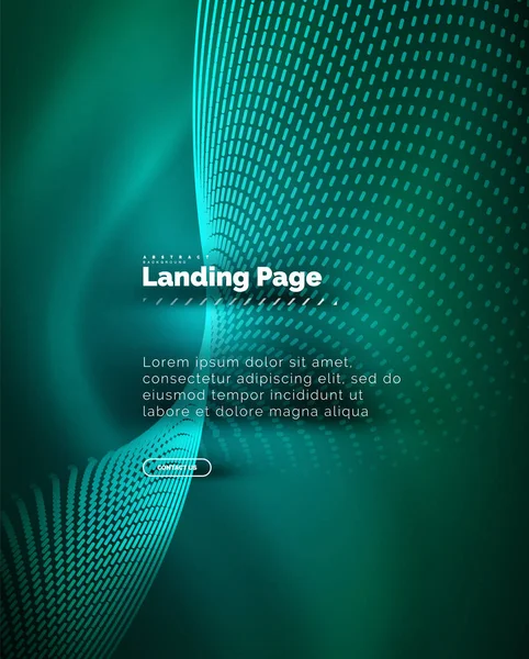 Fondo luminoso de neón para landing page — Vector de stock