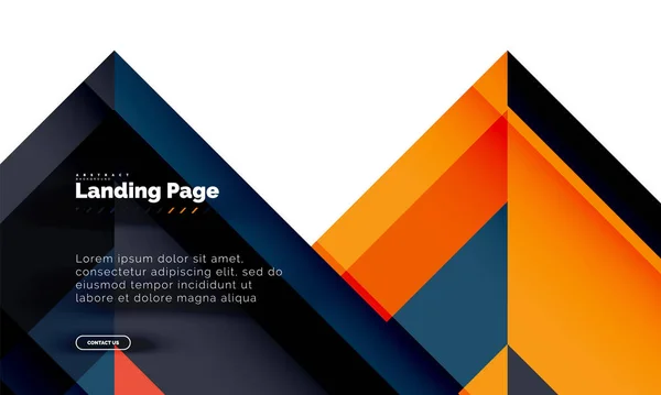 Forma quadrada fundo abstrato geométrico, modelo de web design de landing page — Vetor de Stock