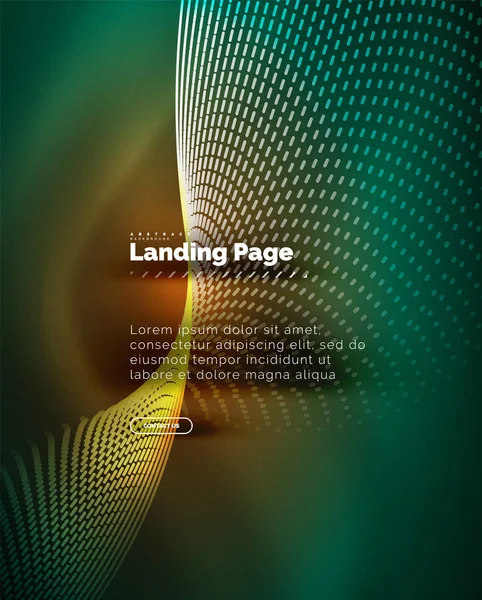 Fundo brilhante de néon para landing page — Vetor de Stock