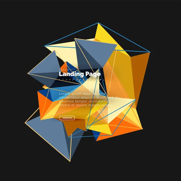 Vector 3d triángulo fondo abstracto — Vector de stock