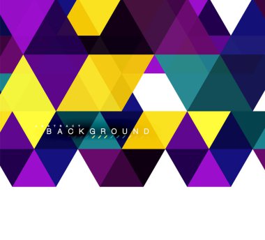 Çok renkli üçgenler arka plan, mozaik kavramı döşer.