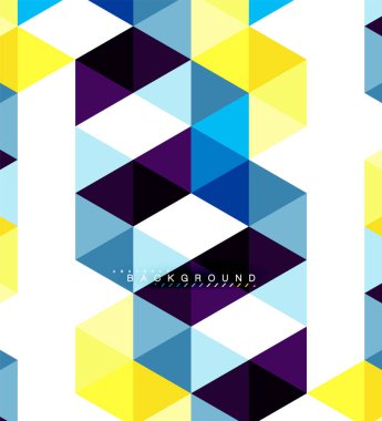 Çok renkli üçgenler arka plan, mozaik kavramı döşer.