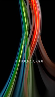 Sıvı renk arka plan, siyah, renkli mermer veya plastik dalga doku zemin, çok renkli şablonu için iş veya teknoloji sunu veya web broşür kapak üzerinde sıvı tasarım bükülmüş