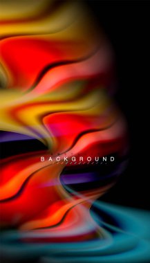 Sıvı renk arka plan, siyah, renkli mermer veya plastik dalga doku zemin, çok renkli şablonu için iş veya teknoloji sunu veya web broşür kapak üzerinde sıvı tasarım bükülmüş