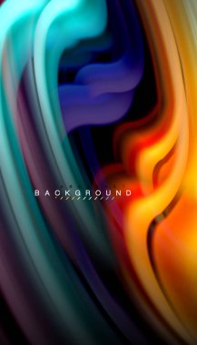 Sıvı renk arka plan, siyah, renkli mermer veya plastik dalga doku zemin, çok renkli şablonu için iş veya teknoloji sunu veya web broşür kapak üzerinde sıvı tasarım bükülmüş