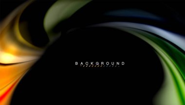 Sıvı renk arka plan, siyah, renkli mermer veya plastik dalga doku zemin, çok renkli şablonu için iş veya teknoloji sunu veya web broşür kapak üzerinde sıvı tasarım bükülmüş