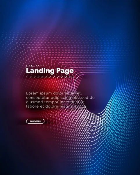 Neonglühender Hintergrund für Landing Page — Stockvektor