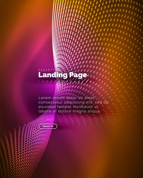 Fundo brilhante de néon para landing page — Vetor de Stock