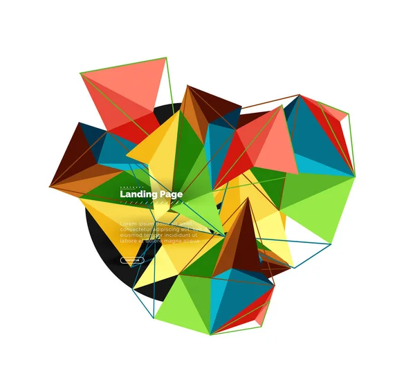 Vektor 3D-Dreieck abstrakter Hintergrund, polygonales geometrisches Design — Stockvektor