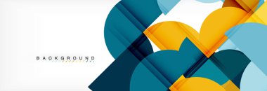 Modern geometrik arka plan - daireler. İş veya teknoloji tanıtım tasarım şablonu, broşür veya el ilanı desenli veya geometrik web afiş