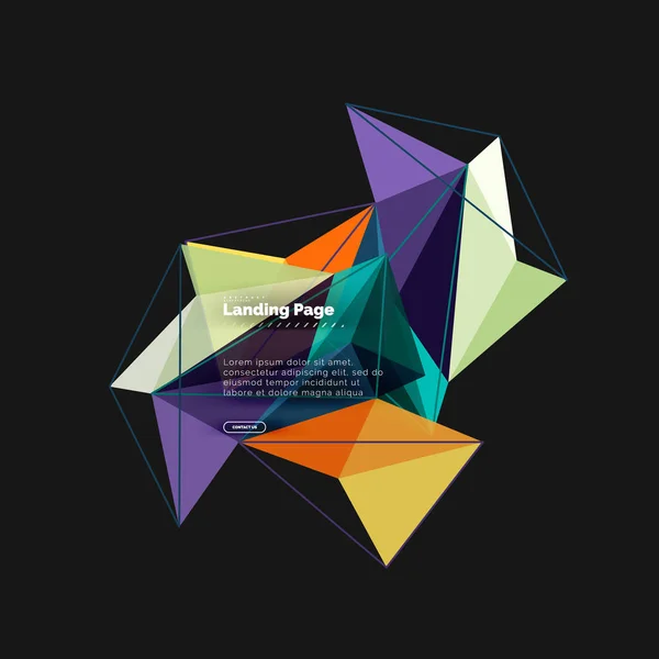 3D üçgen arka plan, poligonal geometrik tasarım vektör — Stok Vektör