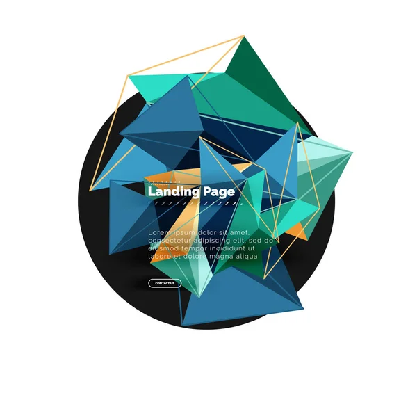 Polygonální Geometrický Design Abstraktní Tvar Trojúhelníků Módní Vektorové Pozadí — Stockový vektor