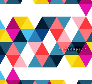 Çok renkli üçgenler arka plan, mozaik kavramı döşer.