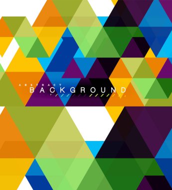 Çok renkli üçgenler arka plan, mozaik kavramı döşer.
