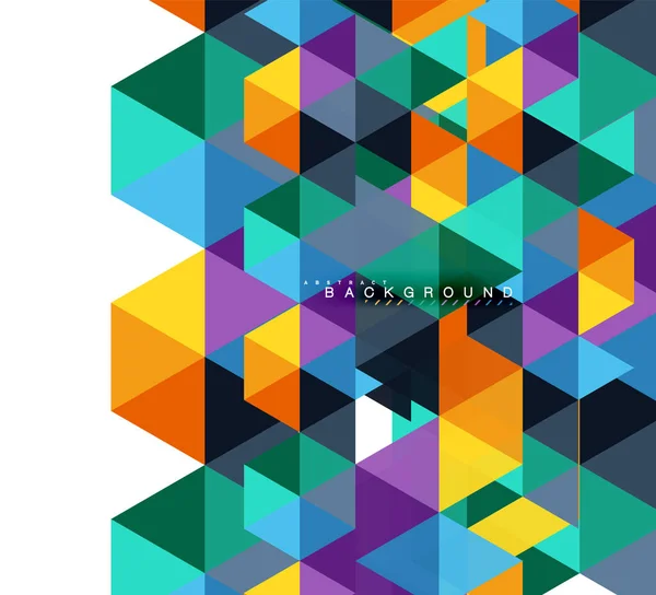 Triangles multicolores fond abstrait, concept de carreaux de mosaïque — Image vectorielle