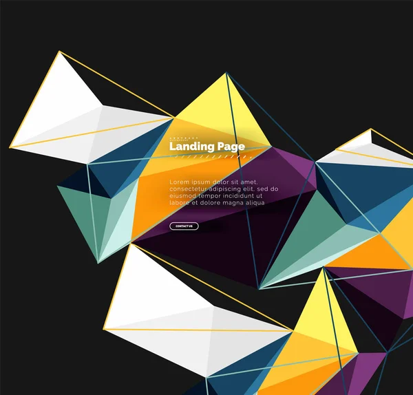 Vector 3d triángulo fondo abstracto, diseño geométrico poligonal — Vector de stock