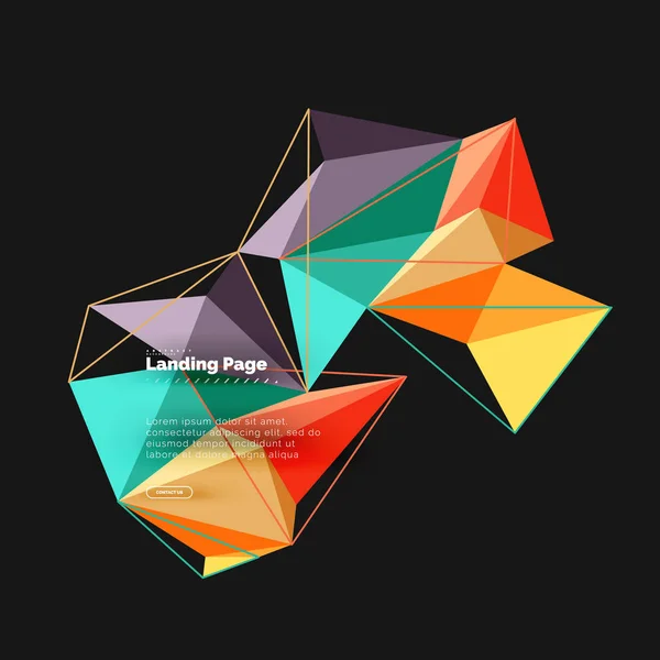 Векторный трехмерный треугольник абстрактный фон, многоугольная геометрическая конструкция — стоковый вектор